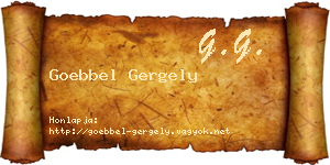 Goebbel Gergely névjegykártya